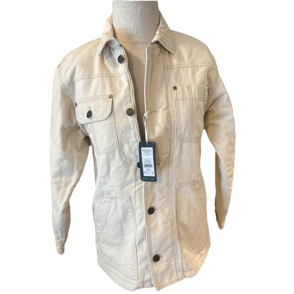 Alpine Design Women’s XS Quilted Chore Coat Natural Khaki Organic Cotton - Picture 9 of 13